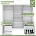 Guarda-roupa Vince 6 Portas 4 Gavetas 8 Prateleiras Com Pés B