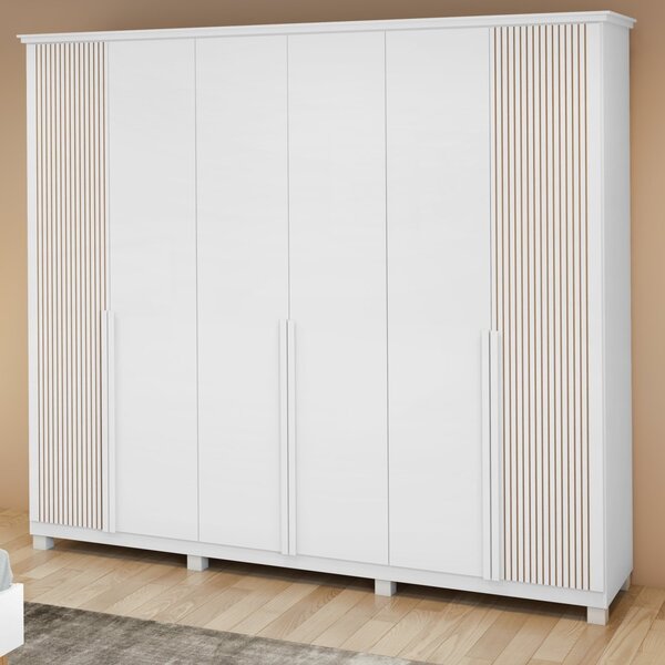 Guarda-roupa Vince 6 Portas 4 Gavetas 8 Prateleiras Com Pés B