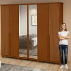 Guarda-roupa Vince 6 Portas 4 Gavetas 8 Prateleiras Com Pés E