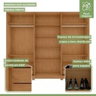 Guarda-roupa Vince 6 Portas 4 Gavetas 8 Prateleiras Com Pés E