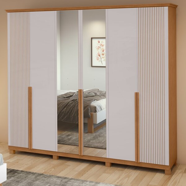 Guarda-roupa Vince 6 Portas 4 Gavetas 8 Prateleiras Com Pés E