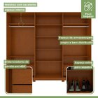 Guarda-roupa Vince 6 Portas 4 Gavetas 8 Prateleiras Com Pés F