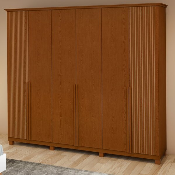 Guarda-roupa Vince 6 Portas 4 Gavetas 8 Prateleiras Com Pés F