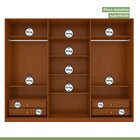 Guarda-roupa Vince 6 Portas 4 Gavetas 8 Prateleiras Frassino