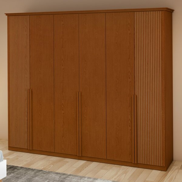 Guarda-roupa Vince 6 Portas 4 Gavetas 8 Prateleiras Frassino