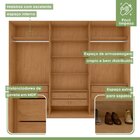 Guarda-roupa Vince 6 Portas 6 Gavetas 5 Prateleiras Amendoa C