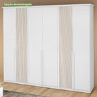 Guarda-roupa Vince 6 Portas 6 Gavetas 5 Prateleiras Branco