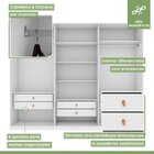 Guarda-roupa Vince 6 Portas 6 Gavetas 5 Prateleiras Branco