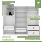 Guarda-roupa Vince 6 Portas 6 Gavetas 5 Prateleiras Branco