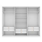 Guarda-roupa Vince 6 Portas 6 Gavetas 5 Prateleiras Branco