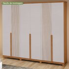 Guarda-roupa Vince 6 Portas 6 Gavetas 5 Prateleiras Com Pés A