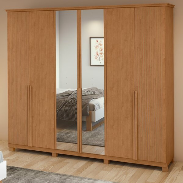 Guarda-roupa Vince 6 Portas 6 Gavetas 5 Prateleiras Com Pés E