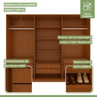 Guarda-roupa Vince 6 Portas 6 Gavetas 5 Prateleiras Frassino/
