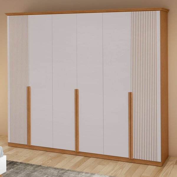 Guarda-roupa Vince 6 Portas 6 Gavetas 6 Prateleiras Amendoa C