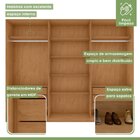 Guarda-roupa Vince 6 Portas 6 Gavetas 6 Prateleiras Amendoa C