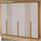Guarda-roupa Vince 6 Portas 6 Gavetas 6 Prateleiras Amendoa C