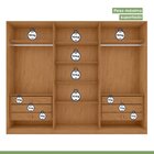 Guarda-roupa Vince 6 Portas 6 Gavetas 6 Prateleiras Amendoa C