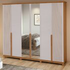 Guarda-roupa Vince 6 Portas 6 Gavetas 6 Prateleiras Com Espel