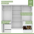 Guarda-roupa Vince 6 Portas 6 Gavetas 6 Prateleiras Com Espel