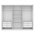 Guarda-roupa Vince 6 Portas 6 Gavetas 6 Prateleiras Com Espel