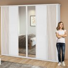 Guarda-roupa Vince 6 Portas 6 Gavetas 6 Prateleiras Com Espel