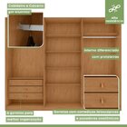 Guarda-roupa Vince 6 Portas 6 Gavetas 6 Prateleiras Com Espel