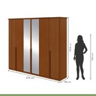 Guarda-roupa Vince 6 Portas 6 Gavetas 6 Prateleiras Com Espel