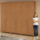 Guarda-roupa Vince 6 Portas 6 Gavetas 6 Prateleiras Com Pés A