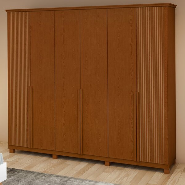 Guarda-roupa Vince 6 Portas 6 Gavetas 6 Prateleiras Com Pés F