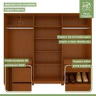 Guarda-roupa Vince 6 Portas 6 Gavetas 6 Prateleiras Com Pés F