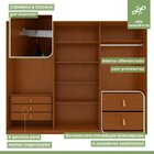 Guarda-roupa Vince 6 Portas 6 Gavetas 6 Prateleiras Frassino