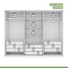 Guarda-roupa Vince 6 Portas 9 Gavetas 5 Prateleiras Branco