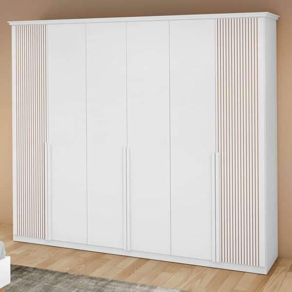 Guarda-roupa Vince 6 Portas 9 Gavetas 5 Prateleiras Branco