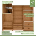 Guarda-roupa Vince 6 Portas 9 Gavetas 5 Prateleiras Com Pés E