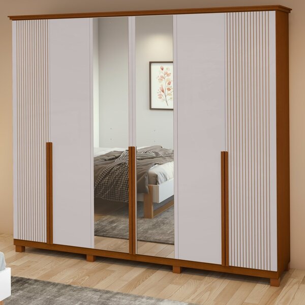 Guarda-roupa Vince 6 Portas 9 Gavetas 5 Prateleiras Com Pés F