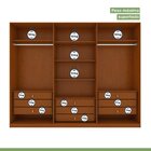 Guarda-roupa Vince 6 Portas 9 Gavetas 5 Prateleiras Frassino