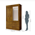 Guarda-roupa Vision 2 Portas De Correr Com Espelho Rovere