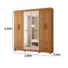 Guarda-roupa Vitorino 6 Portas E 4 Gavetas Com Espelhos Freij