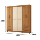 Guarda-roupa Vitorino 6 Portas E 4 Gavetas Freijó/avelã