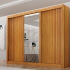 Guarda Roupas 03 Portas Milano Com Espelho Na Porta Central,