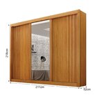 Guarda Roupas 03 Portas Milano Com Espelho Na Porta Central,