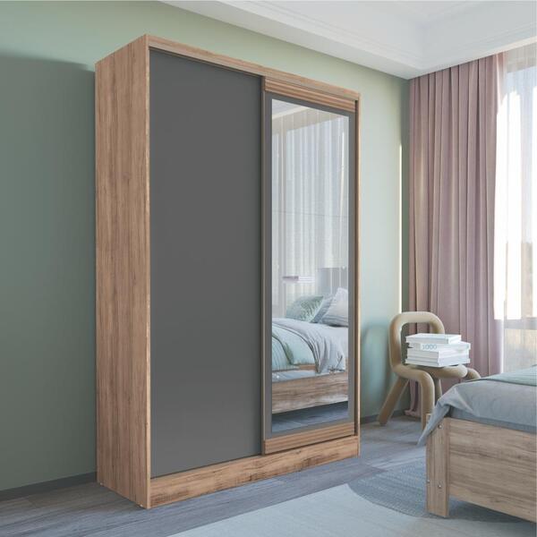 Guarda Roupas 2 Portas 3 Gavetas Com Espelho Aurora Atacama G