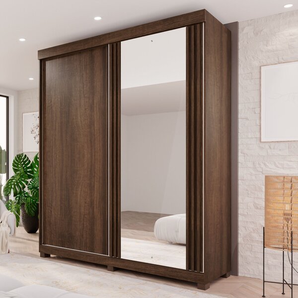 Guarda-roupas 2 Portas 3 Gavetas Com Pés Com Espelho Blumenau