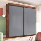 Guarda Roupas 2 Portas 6 Gavetas 234cm Wengue/ Griseo