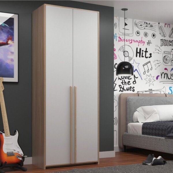 Guarda Roupas 2 Portas Accesso Móbile Branco Acetinado/carval