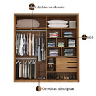 Guarda Roupas 2 Portas Delizantes Com Espelho Belga Demartêz