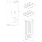 Guarda-roupas 3 Portas 2 Gavetas Com Espelho Multimóveis Cr35