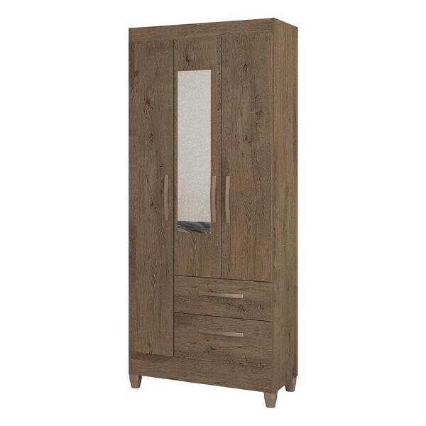 Guarda-roupas 3 Portas 2 Gavetas Com Espelho Multimóveis Cr35