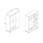 Guarda Roupas 3 Portas 2 Gavetas Legno Movelbento Freijó