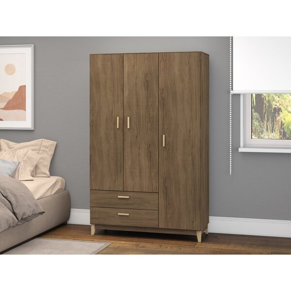 Guarda Roupas 3 Portas 2 Gavetas Legno Movelbento Freijó